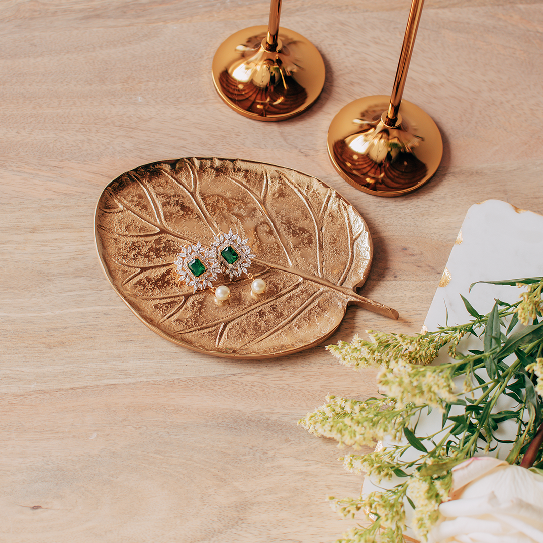 Brass Leaf Trinket Tray