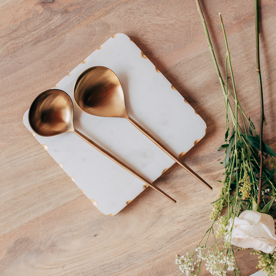 Two Piece Brass Serving Set