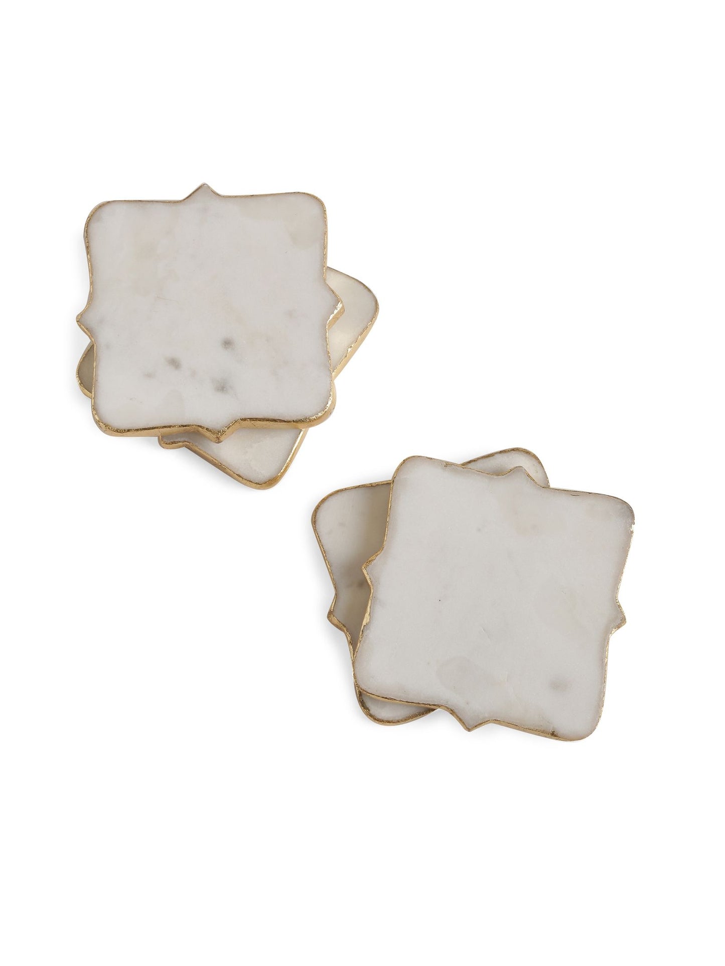 Gold & Marble Coaster Set- Set Of 4