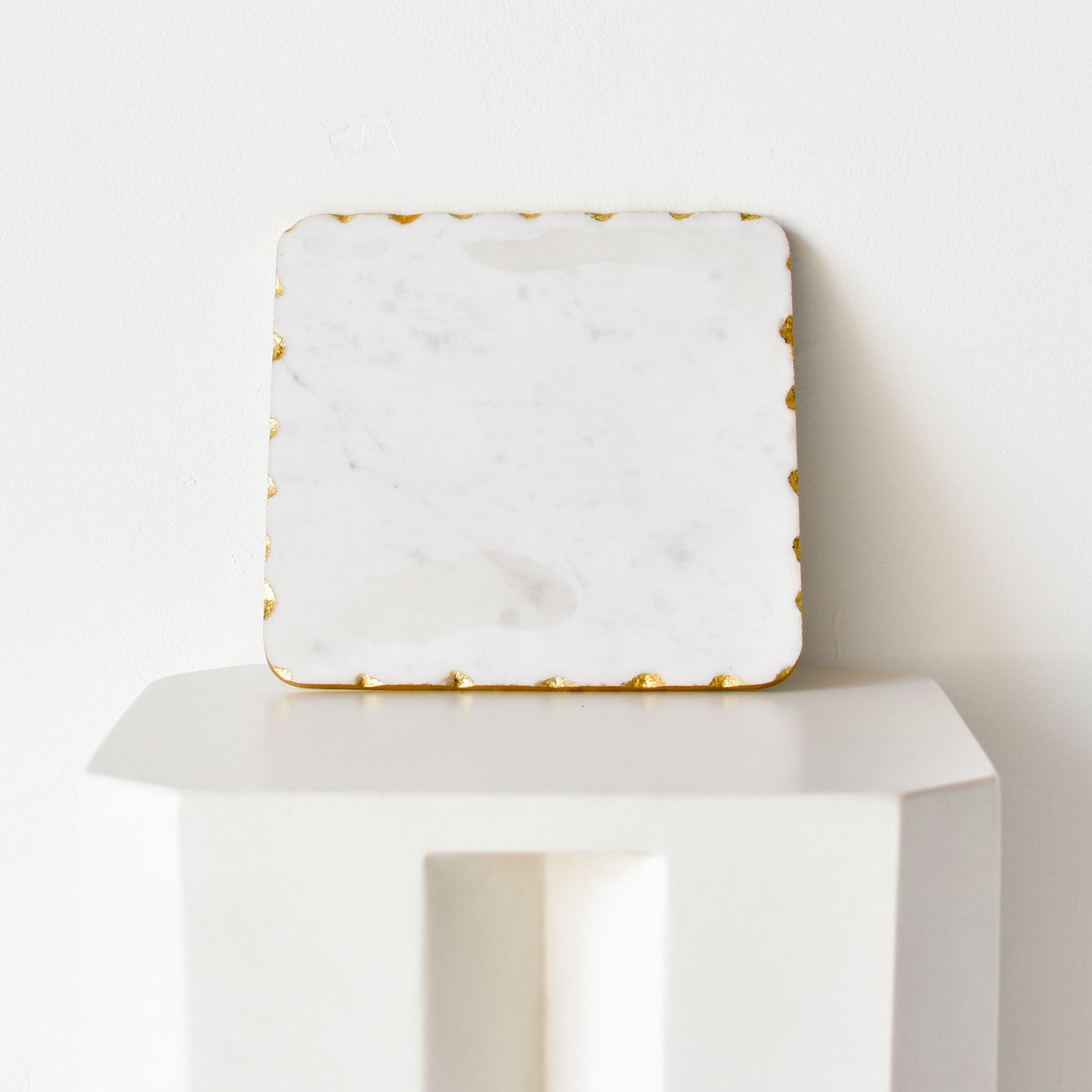 Marble & Gold Trim Square Trivet