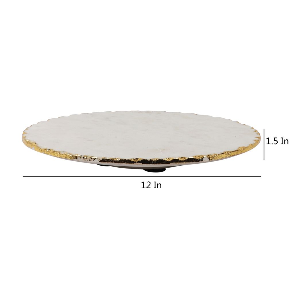 Round Gold & Marble Rotating Stand