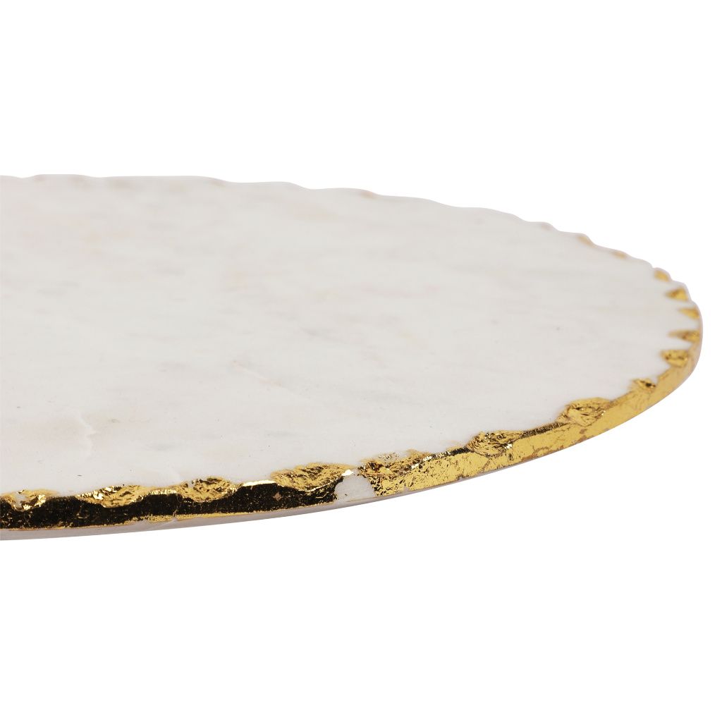 Round Gold & Marble Rotating Stand