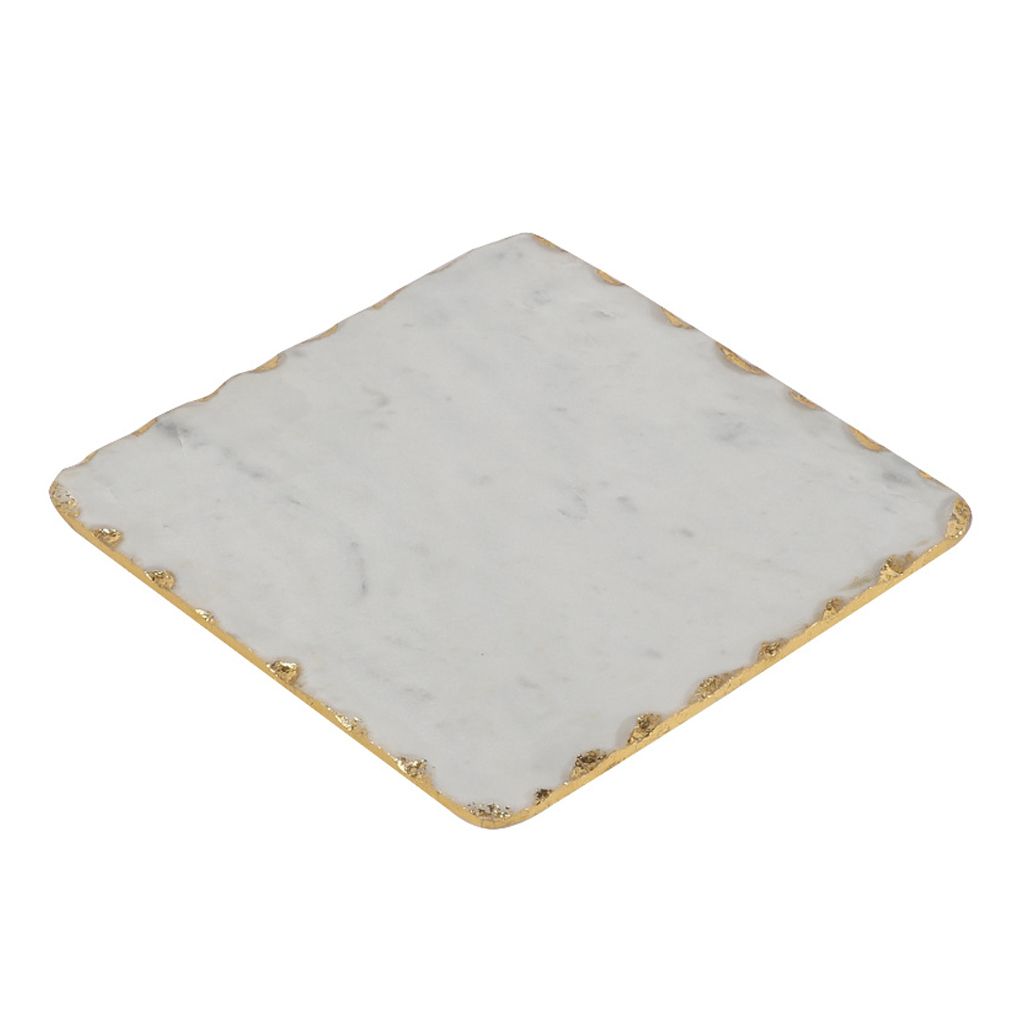 Marble & Gold Trim Square Trivet